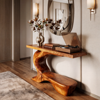 Consolle scultorea rustica con base curva per ingresso SINLKICS705