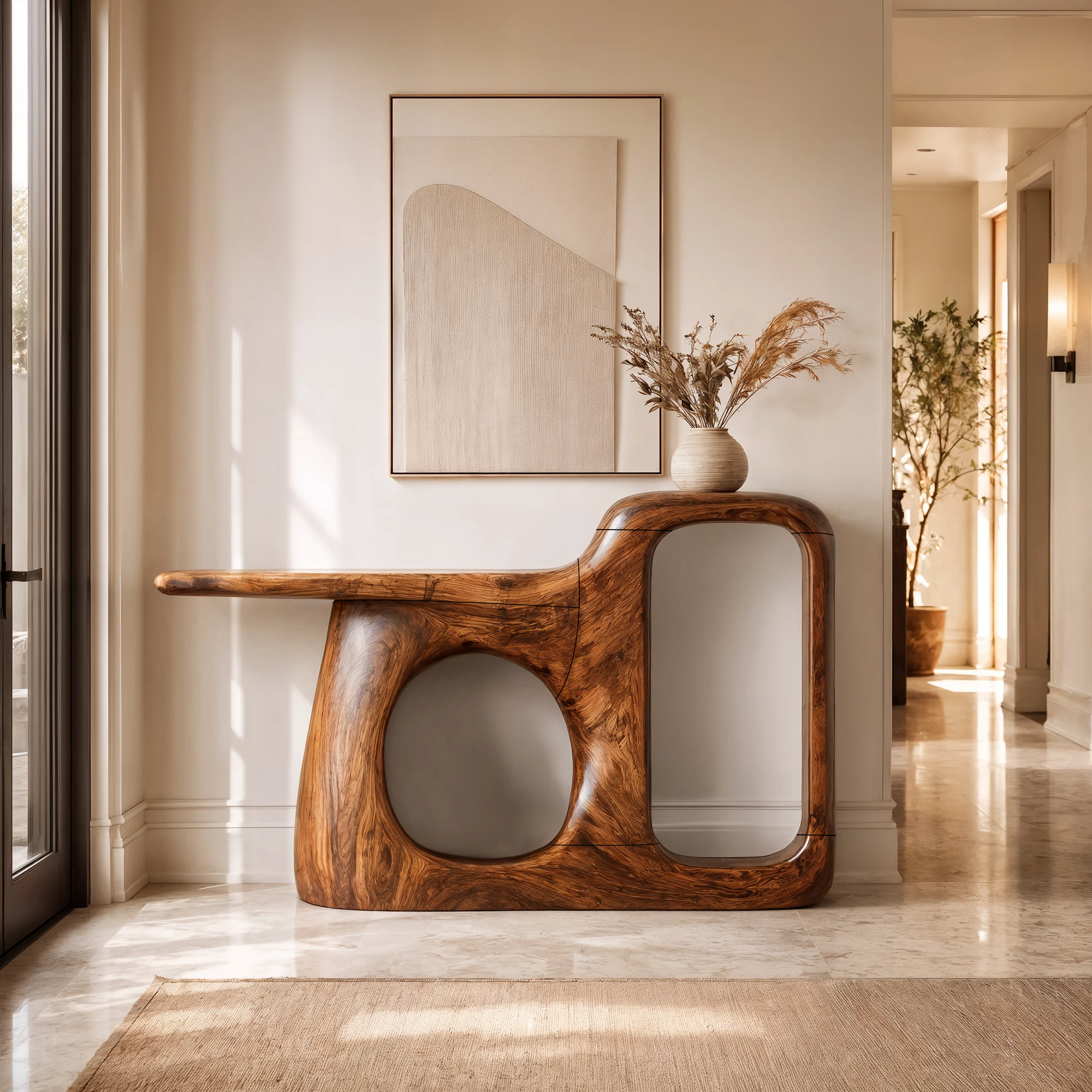 Consolle organica con struttura scultorea aperta per ingresso SINLKICS706