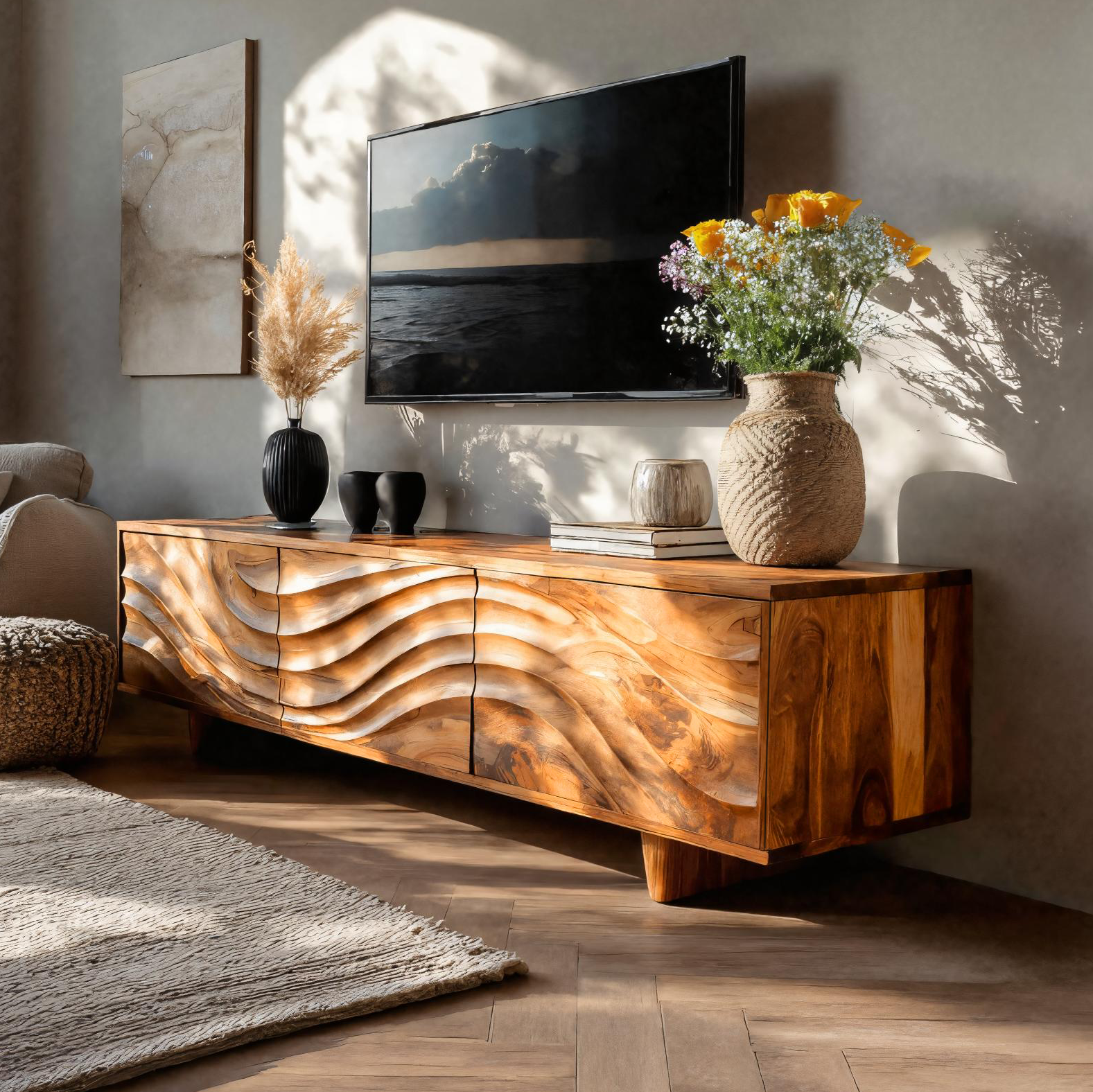 Mobile TV Contemporaneo con Cassetti Contenitori per Soggiorno RTTHTTTVC048