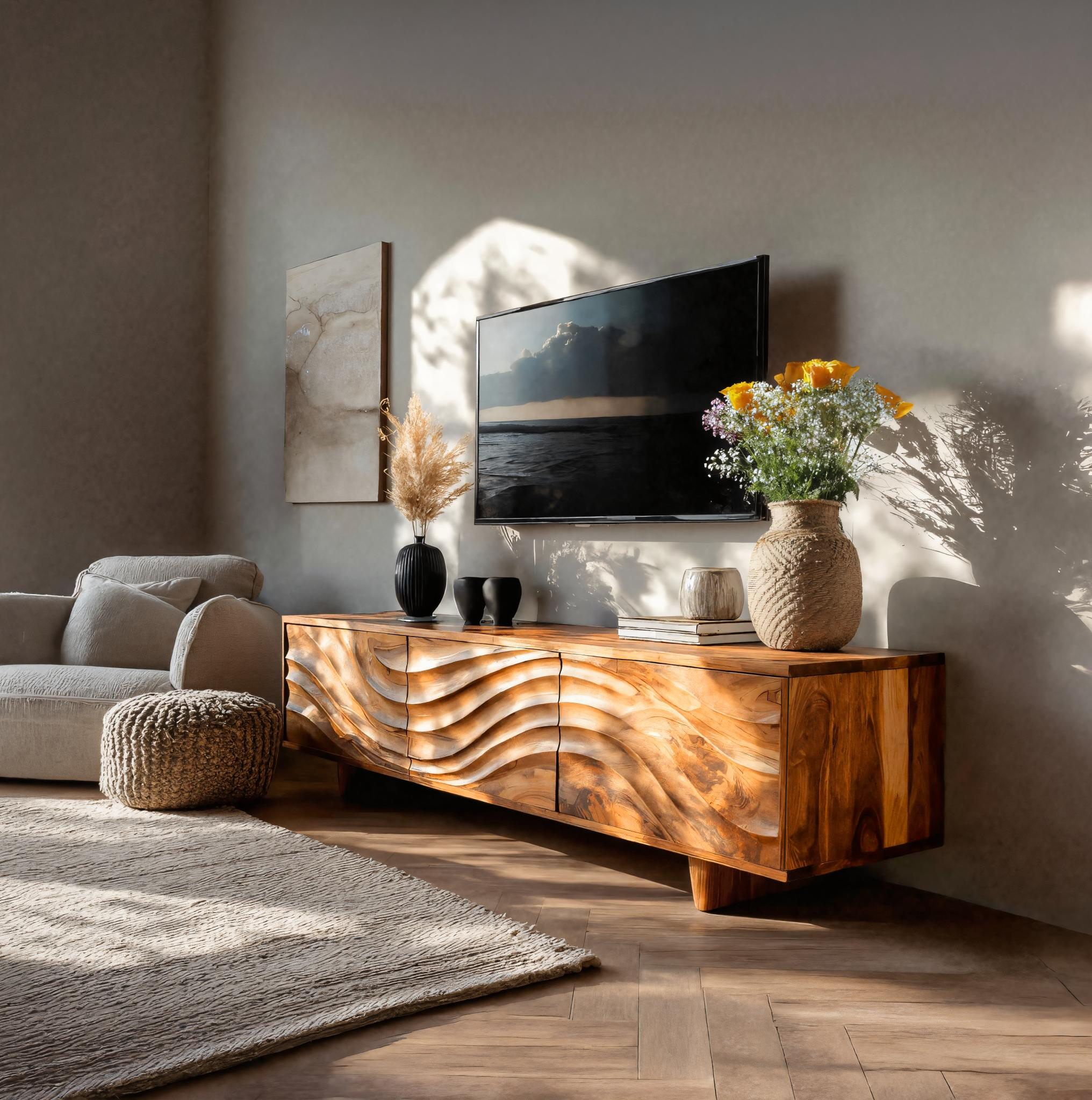 Mobile TV Contemporaneo con Cassetti Contenitori per Soggiorno RTTHTTTVC048