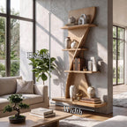 Sculptural Bookshelf Handcrafted Curved Wood Shelves For Home Office SINLKIBS052