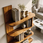 Organic Bookshelf Handcrafted Sculptural Design For Living Room SINLKIBS053
