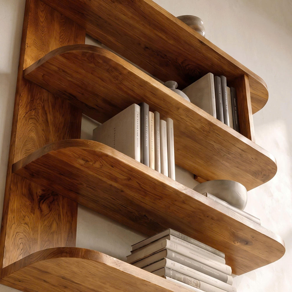 Organic Bookshelf Handcrafted Sculptural Design For Living Room SINLKIBS053
