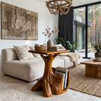 Tavolino scultoreo contemporaneo con base a forma di albero per soggiorno SINLHASTA301