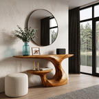 Mid Century Curved Loop Console Table For Entryway And Living Room SINLHACS691