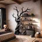 Modern Tree Bookshelf Handcrafted Branch Shelves For Home Library SINLHATB768