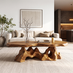 Organic Coffee Table With Sculptural Tree Root Base For Living Room SINLHACF412