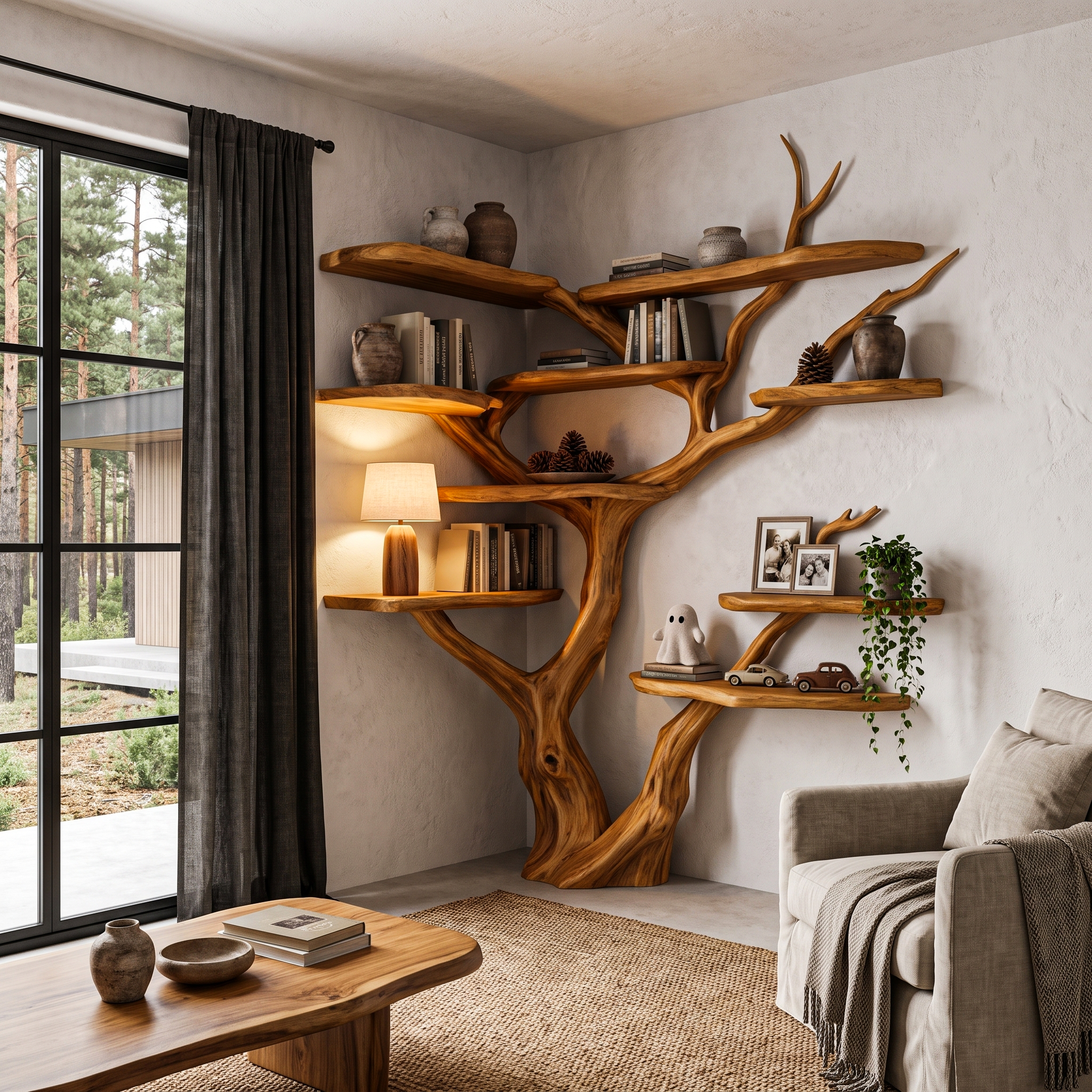 Libreria ad albero contemporanea con design a ramo angolare per ufficio SINLHATB778