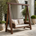 Dondolo da Giardino in Legno Naturale con Schienale RTTHTTSG002