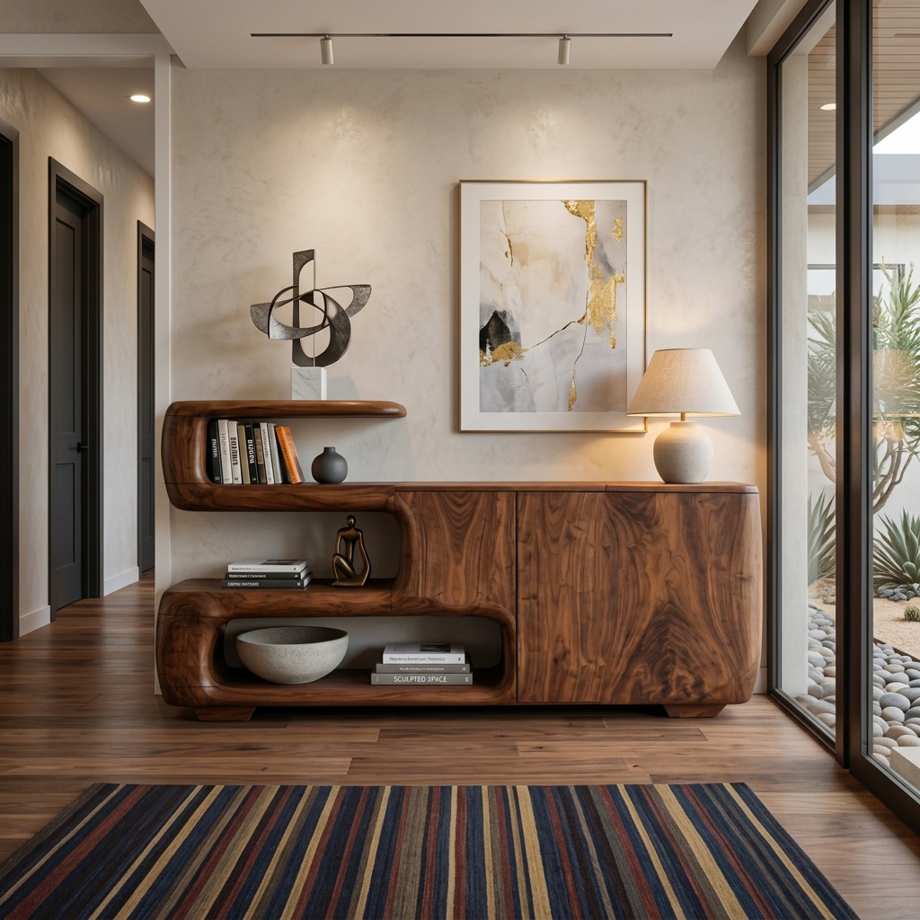 Credenza Organica Con Ripiani E Mobile Per Soggiorno SITHTTSD025