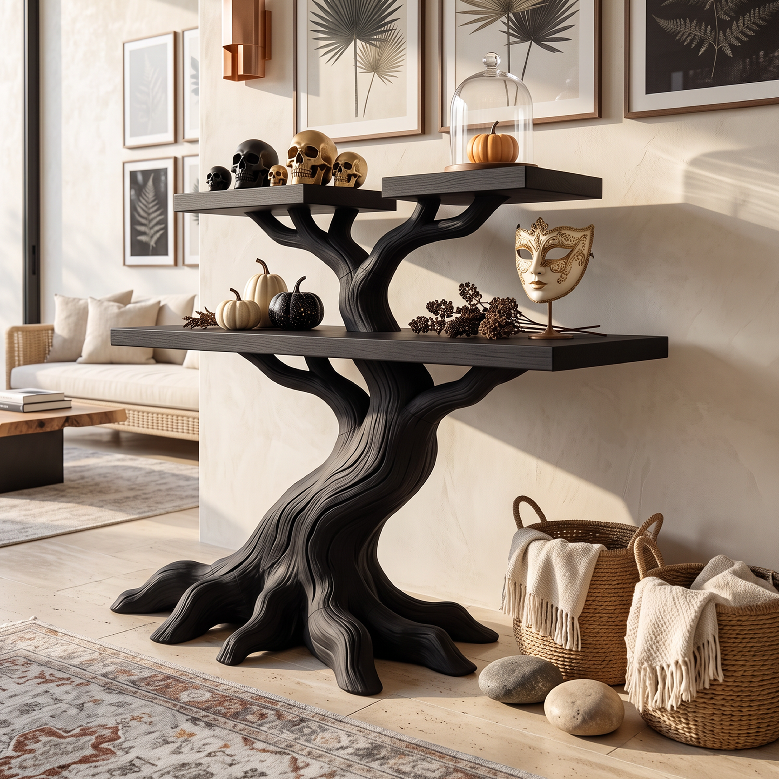 Consolle minimalista ad albero contorto per decorazioni vintage di Halloween SILDTTNCS160