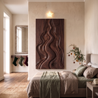 Decorazione murale astratta natalizia naturale con design intagliato fluido per camera da letto SINLSAWA149