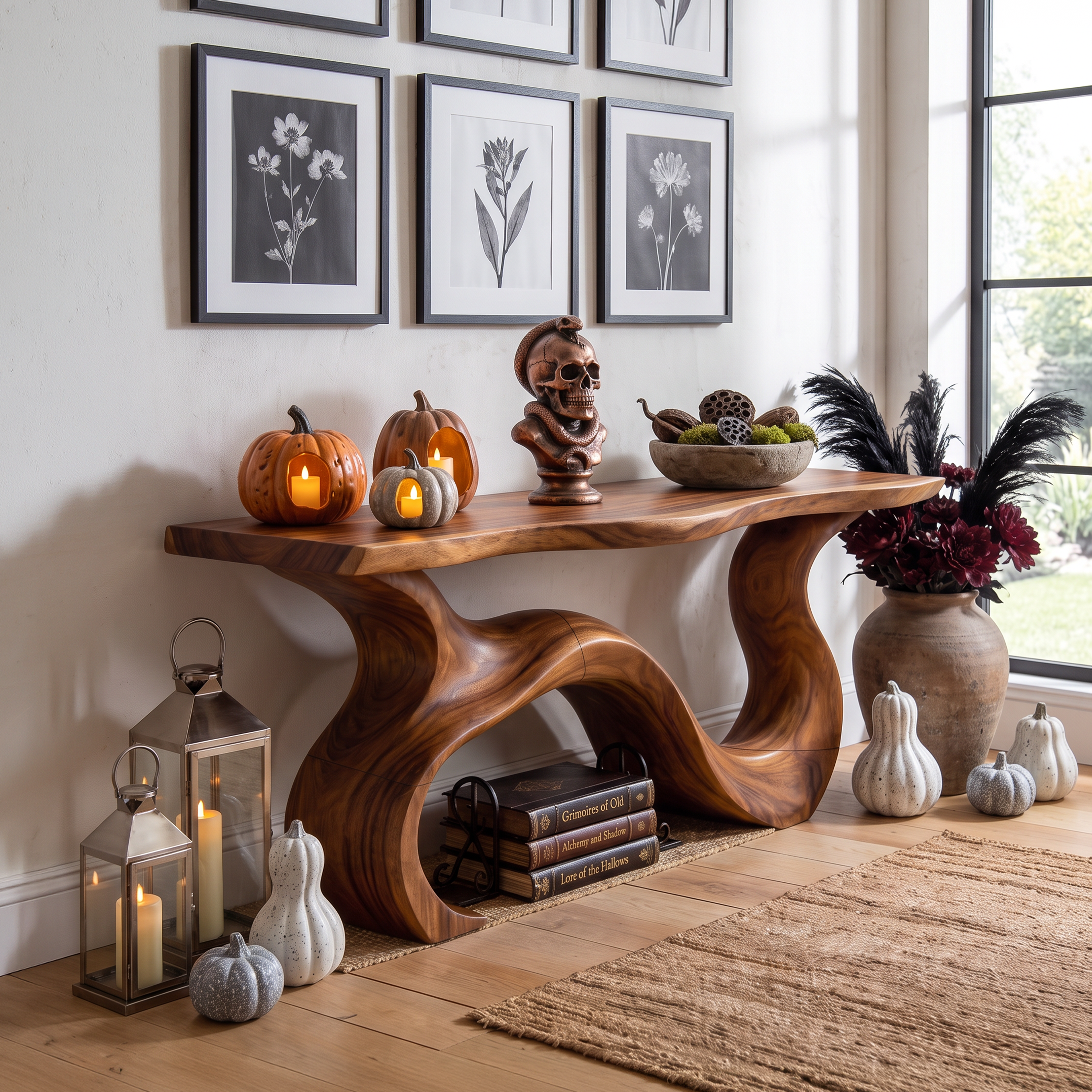 Tavolo espositivo a forma di radice organica per decorazioni di Halloween SILDTTNCS145
