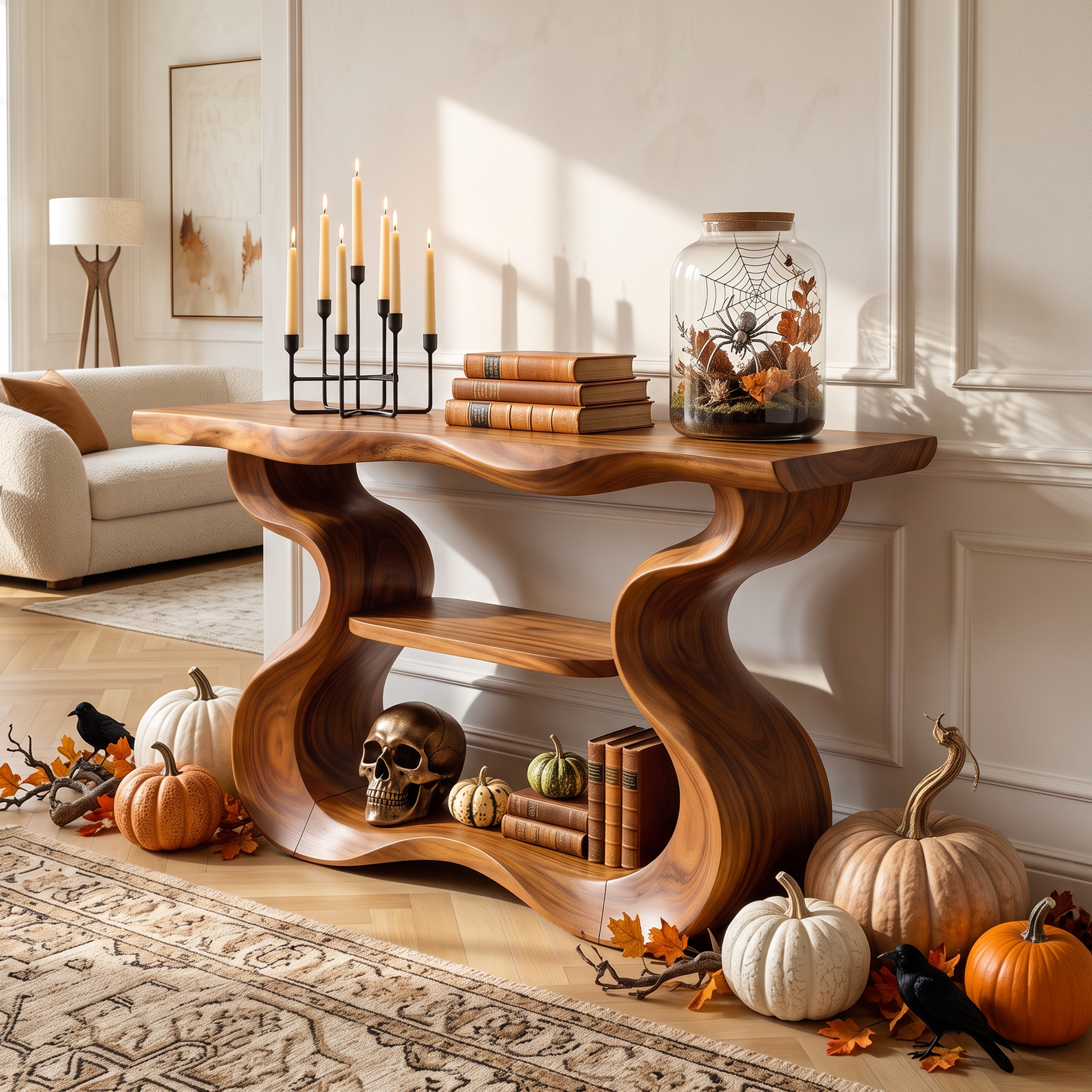 Consolle con base scultorea organica per decorazioni di Halloween SILDTTNCS141