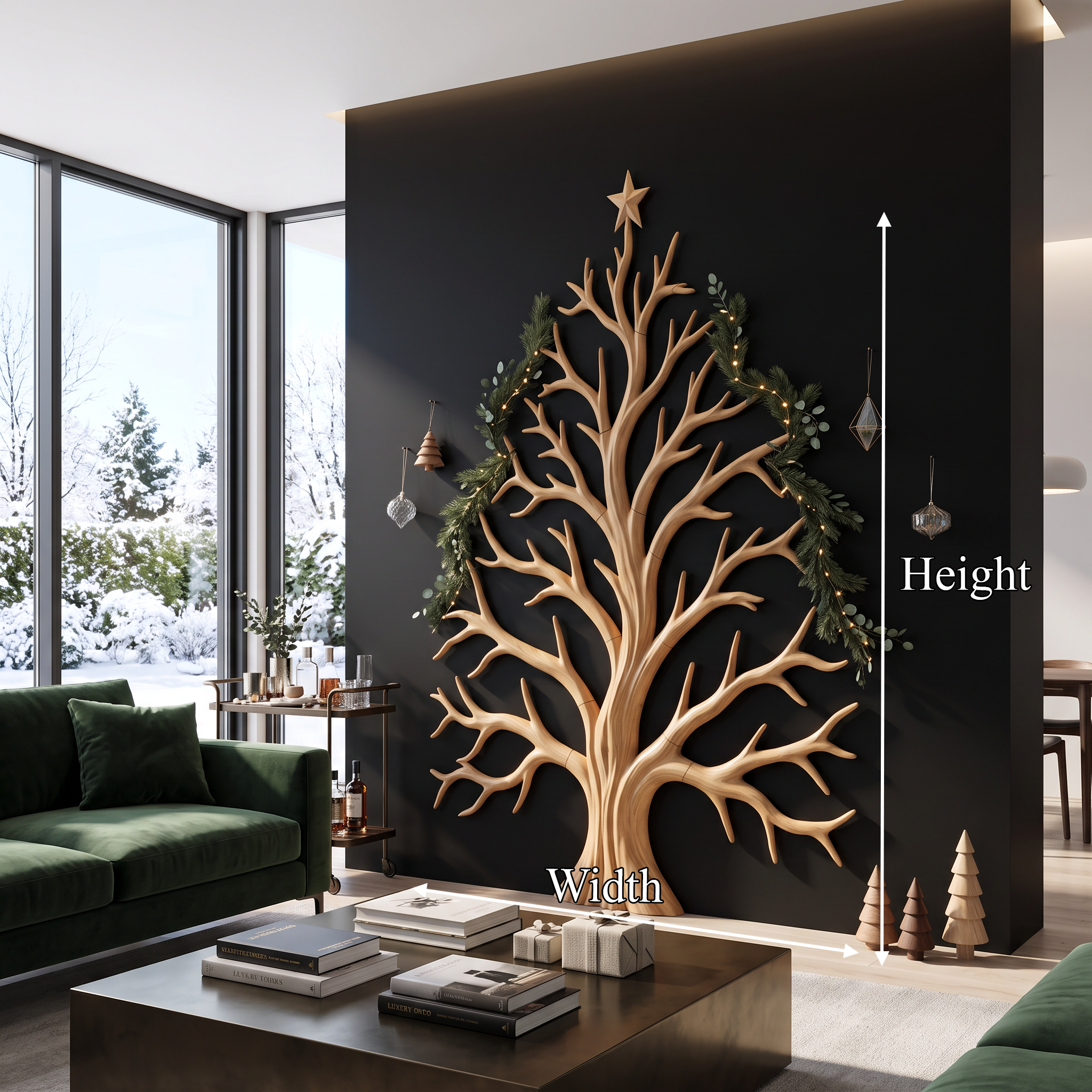 Contemporary Christmas Wall Decor With Artistic Tree Silhouette For Hallway SINLSAWA138