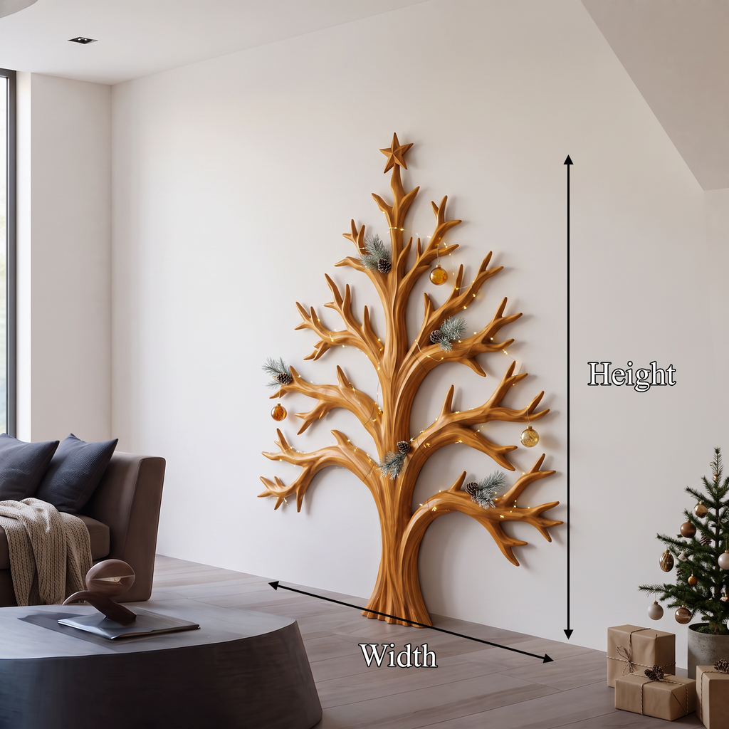 Natural Christmas Tree Wall Decor With Twisted Tree Branches For Entryway SINLSAWA141