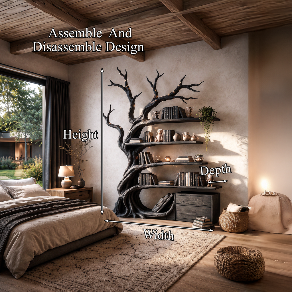 Modern Tree Bookshelf Handcrafted Branch Shelves For Home Library SINLHATB768