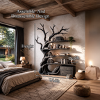 Modern Tree Bookshelf Handcrafted Branch Shelves For Home Library SINLHATB768