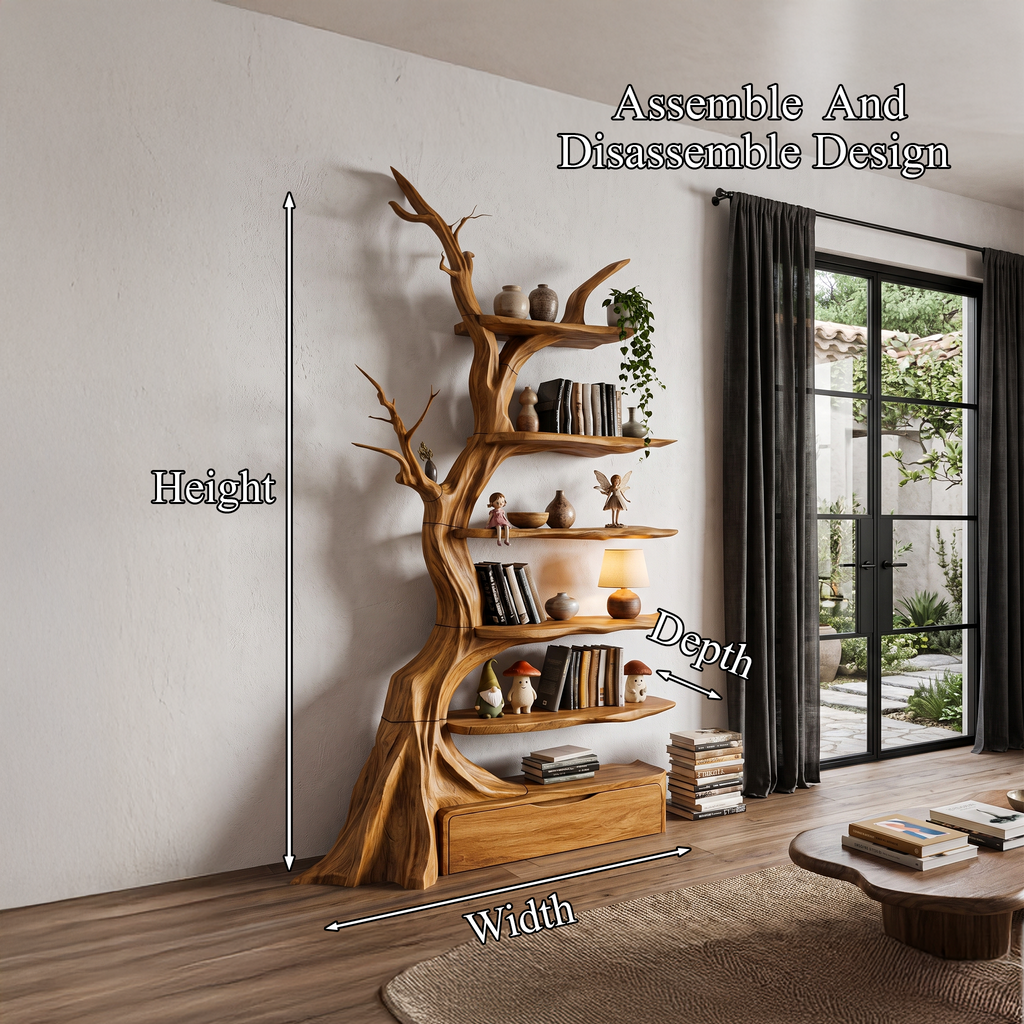 Organic Tree Bookshelf Handcrafted Sculptural Design For Living Room SINLHATB771