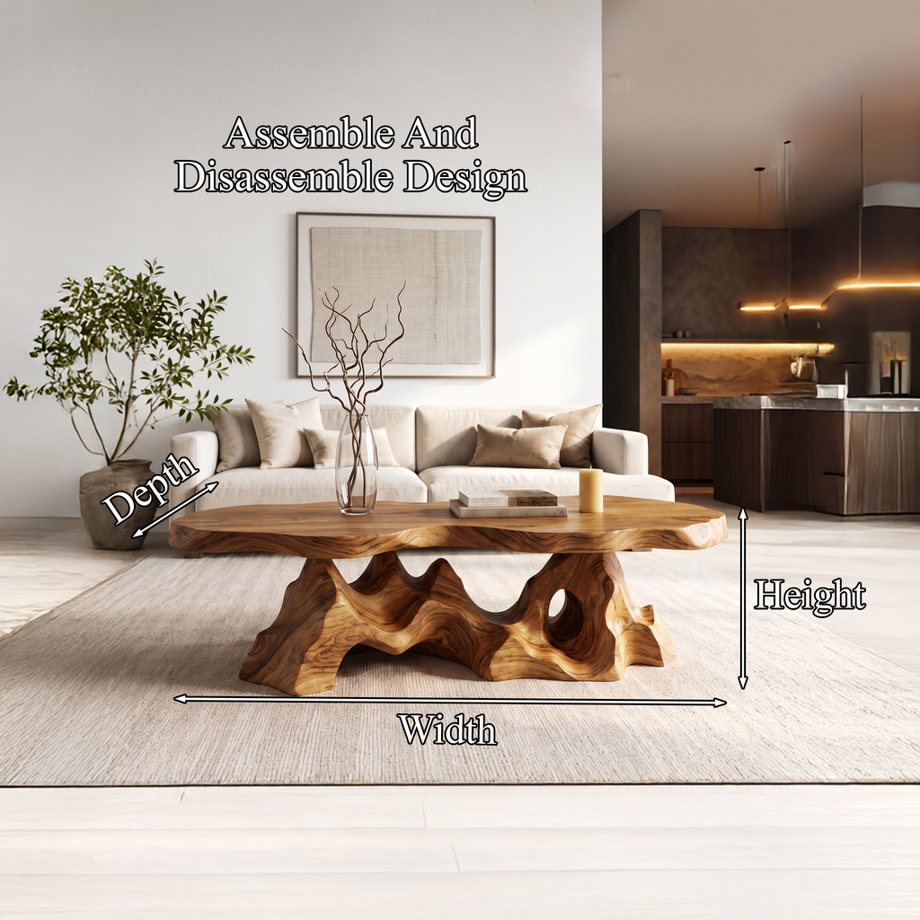 Organic Coffee Table With Sculptural Tree Root Base For Living Room SINLHACF412