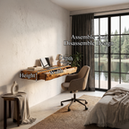 Rustic Floating Desk With Live Edge Design For Home Office And Workspace SINLHADE169