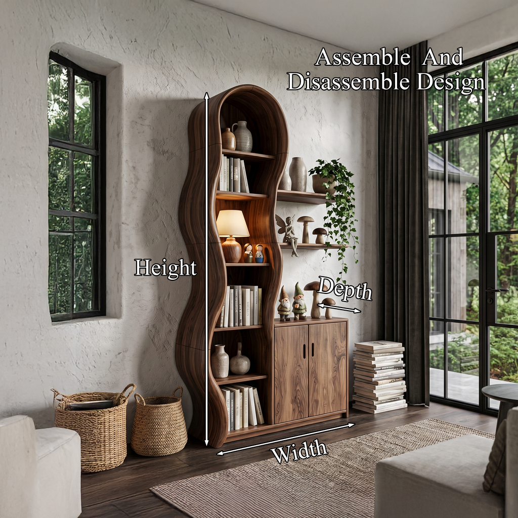 Vetrina Moderna in Legno con Cornice Scultorea a Rami per Soggiorno SINLHASD540
