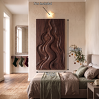 Decorazione murale astratta natalizia naturale con design intagliato fluido per camera da letto SINLSAWA149