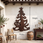 Decorazione natalizia in legno biologico con sagoma ad albero fluida per l'ingresso SINLSAWA152