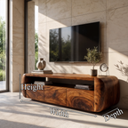Contemporary TV Cabinet With Sculptural Wood Form For Living Room And Family Room SINLKITVC095