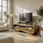 Natural Media Console With Solid Block Design For Living Room And Family Room SINLKITVC093