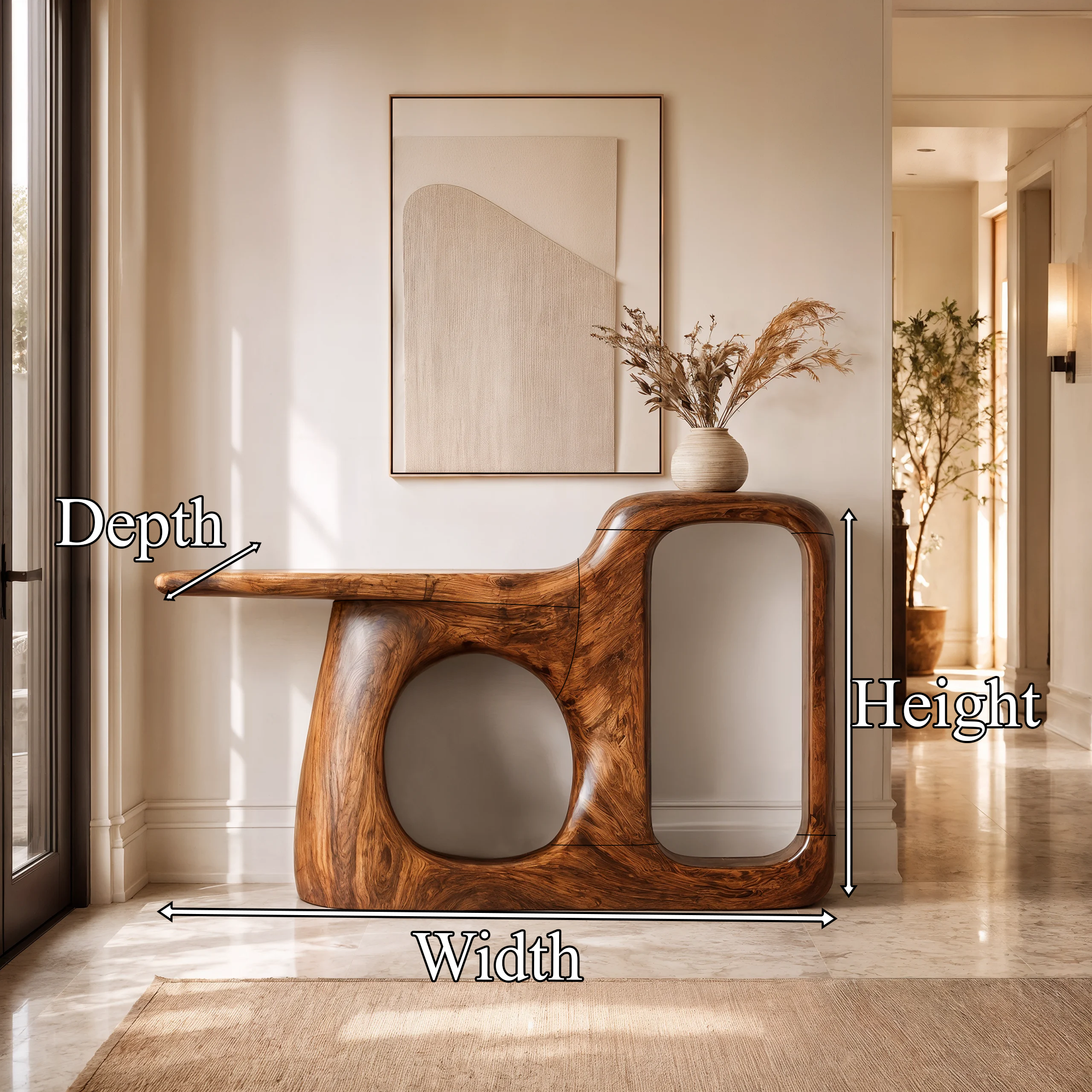 Consolle organica con struttura scultorea aperta per ingresso SINLKICS706