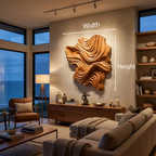 Arte da parete in legno organico, design a onda per salotto di lusso RTTHTTWA132