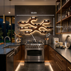 Espositore a parete portabottiglie moderno per cucina e sala da pranzo RTTHTTWH012