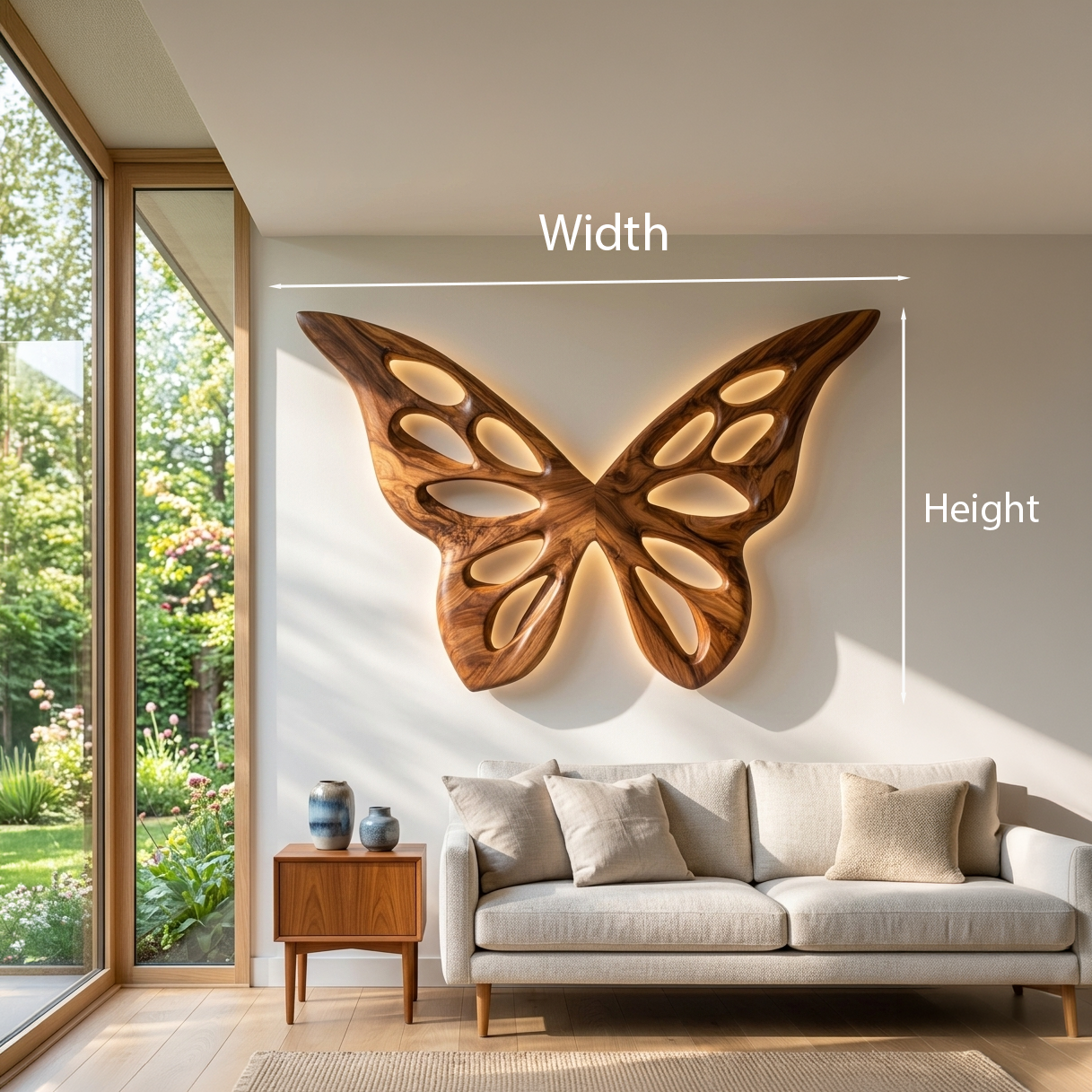 Arte da Parete Farfalla Artistica in Legno per Camera da Letto o Soggiorno Decor RTTHTTWA154
