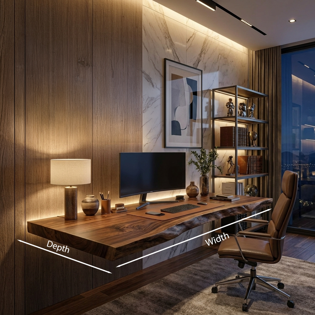 Scrivania moderna sospesa con bordo vivo per lo smart working SITHTTDE047