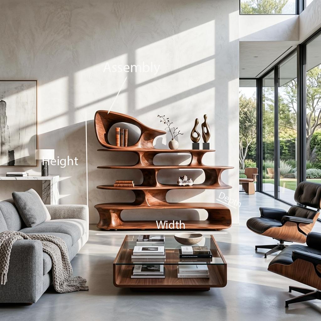 Scaffale moderno scultoreo in piedi per soggiorno SITHTTSS005