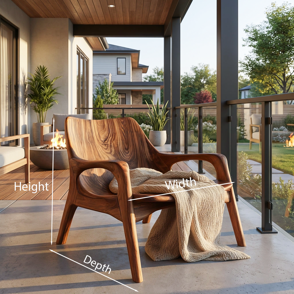 Sedia in legno Mid Century per portico o ingresso RTTHTTACC014