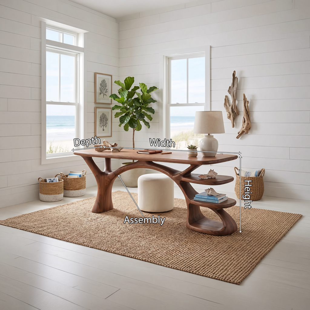 Modern Organic Form Study Desk Bedroom Workspace SILDTTNDE045