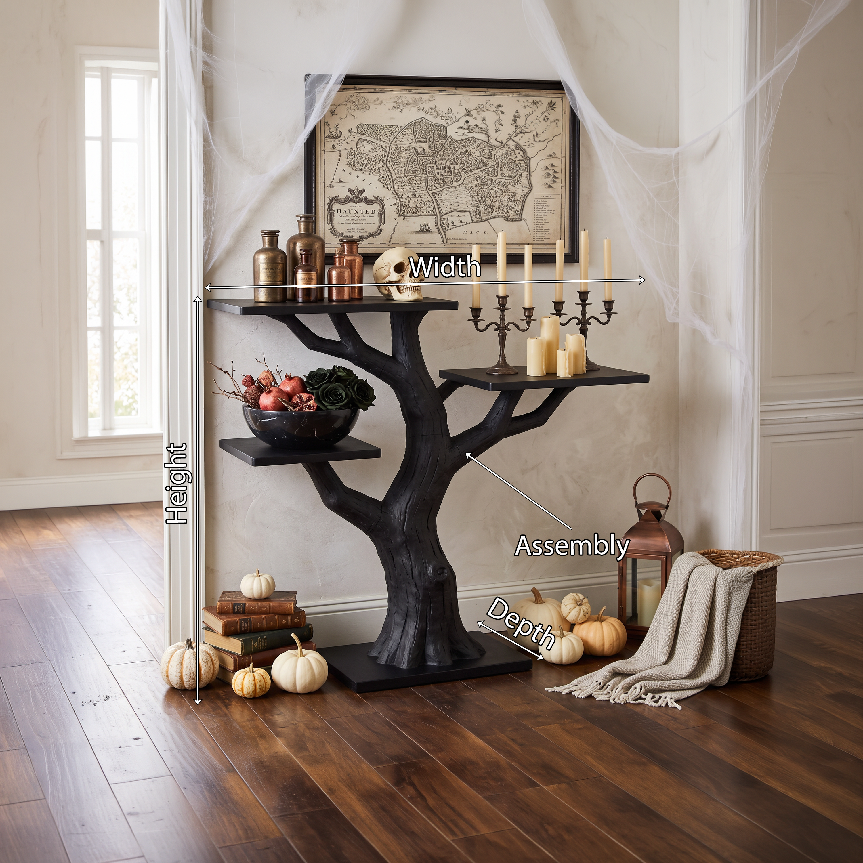 Console Ramo Nodoso Organico Per Mobili Vintage Halloween SILDTTNCS149