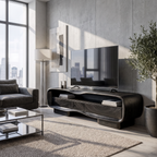 Natural Media Console With Solid Block Design For Living Room And Family Room SINLKITVC093