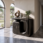 Consolle Moderna Scultorea con Mobile Contenitore Curvo per Ingresso SINLKICS703