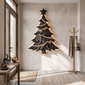 Contemporary Xmas Wall Sculpture With Evergreen Silhouette For Living Room SINLSAWA145