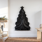Decorazione Natalizia Contemporanea in Legno con Design Traforato Curvo per Soggiorno SINLSAWA150