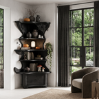 Modern Corner Bookshelf With Drawer Storage For Living Room SINLHABS074