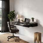 Rustic Floating Desk With Live Edge Design For Home Office And Workspace SINLHADE169