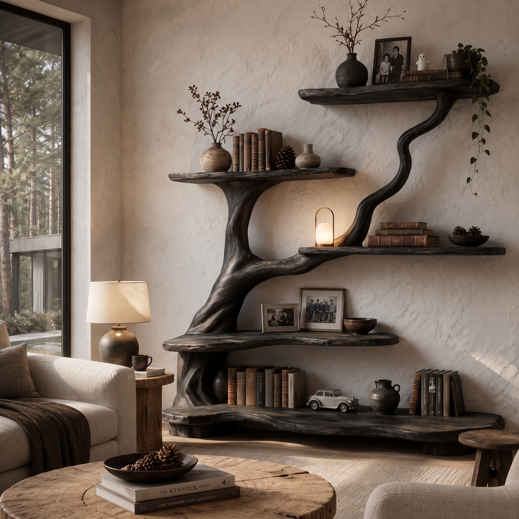 Libreria ad albero biologica con design a rami fluenti per soggiorno SINLHATB776