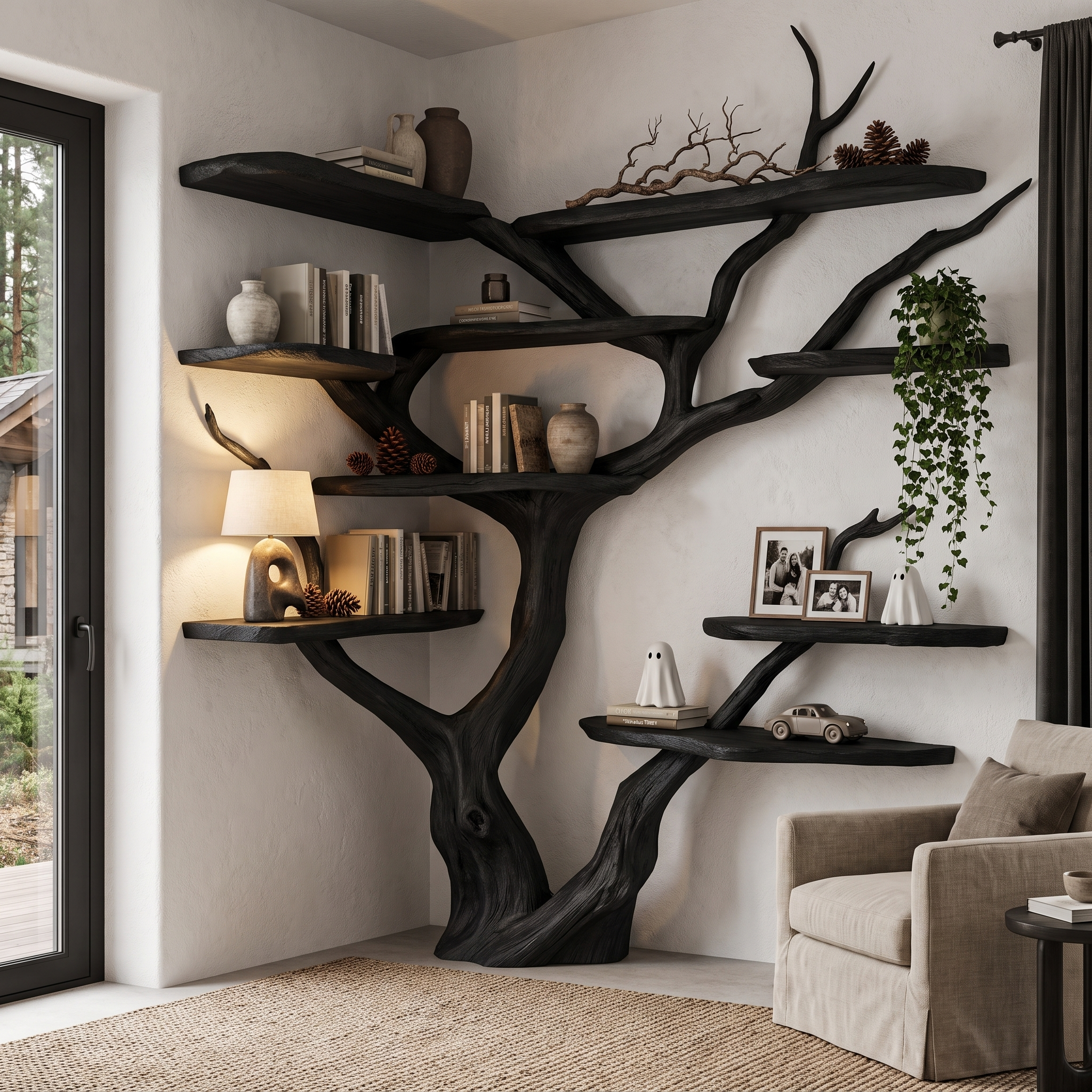 Libreria ad albero contemporanea con design a ramo angolare per ufficio SINLHATB778