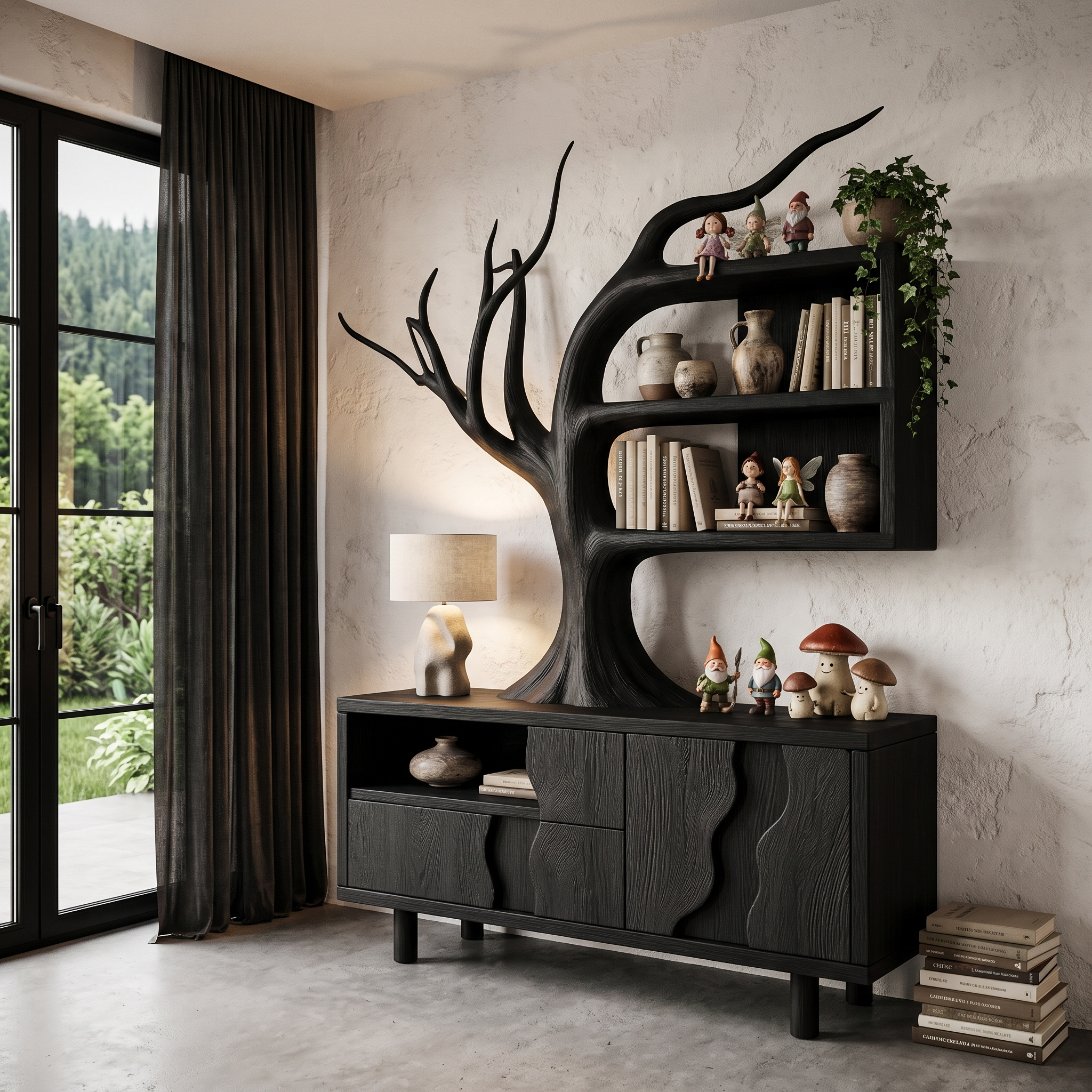 Mobile Moderno Con Design Integrato A Ramo D'Albero Per Soggiorno SINLHASD546