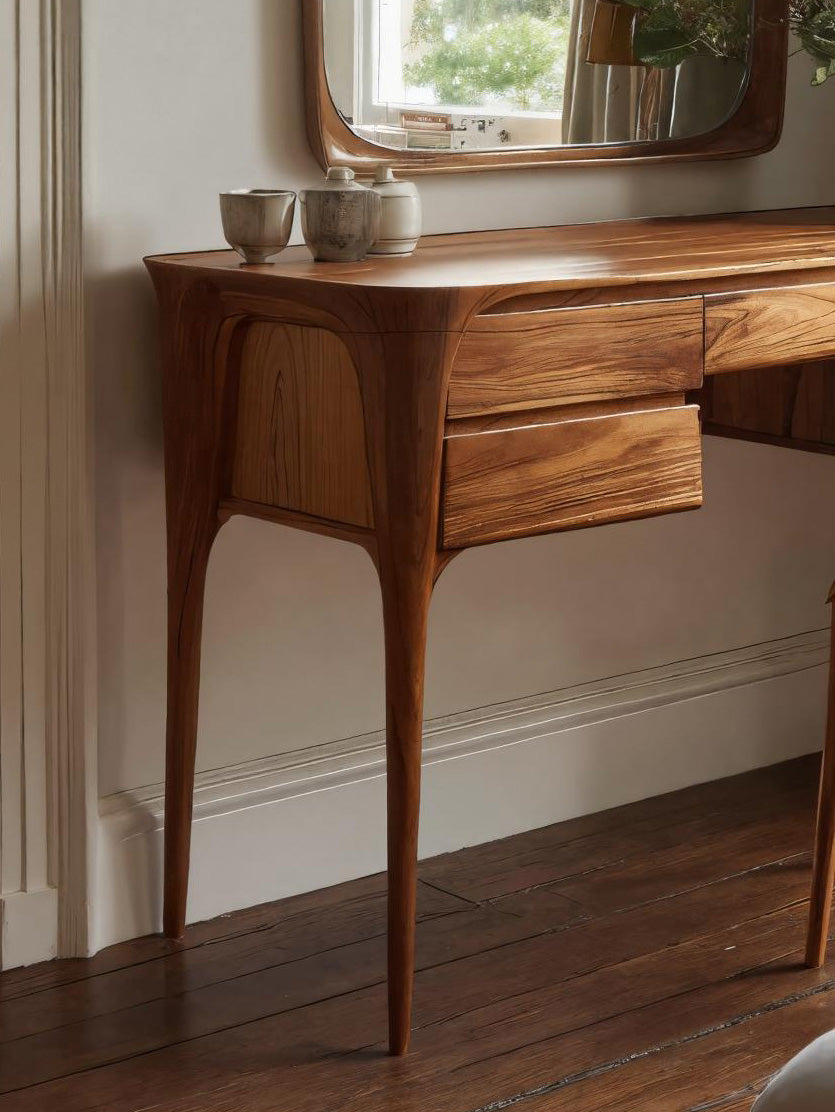 Tavolino da trucco moderno in legno con cassetti per camera da letto SITHHNVAN004