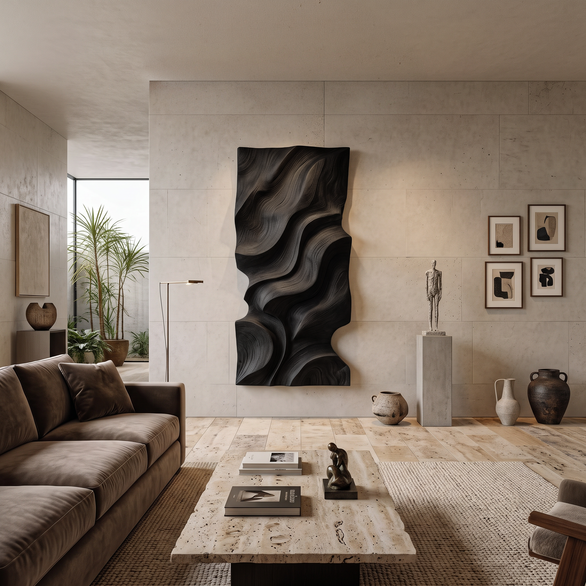 Pezzo d'arte da parete moderno organico per soggiorno SITHTTWA046